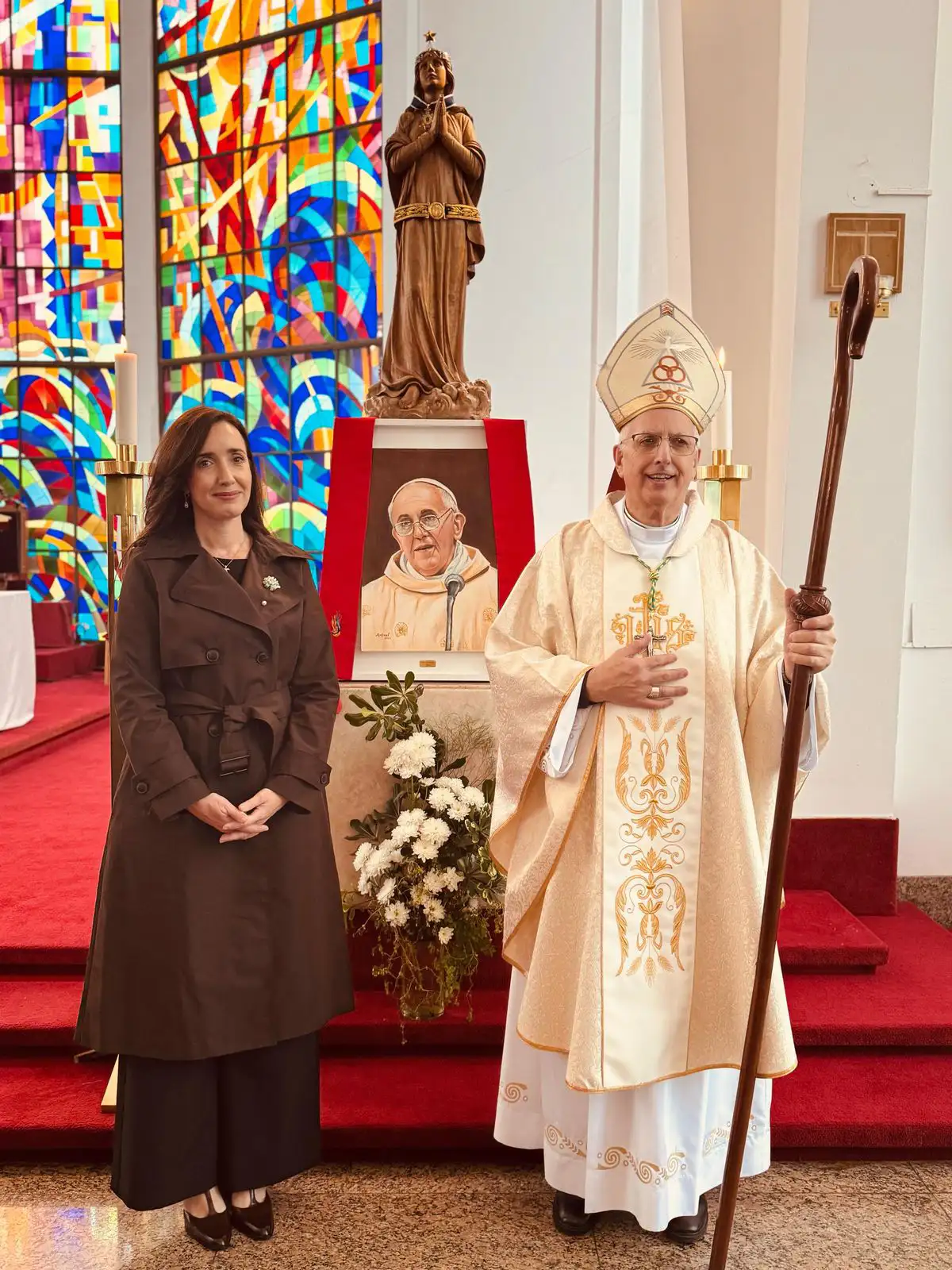 La vicepresidente Victoria Villarruel asistió a la misa del Obispado Castrense por el fallecimiento del Papa Francisco