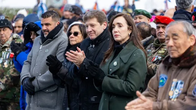 Victoria Villarruel encabezó el acto por los 43 años de la Guerra de Malvinas en Ushuaia.
